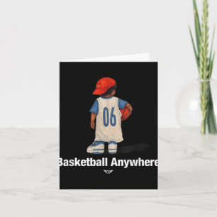 Cartão Legal Basquete Em Qualquer Lugar Com Um Garoto De