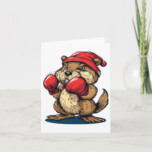 Cartão Legal Beaver In A Box Com Luvas Para Uma Appe Nauf