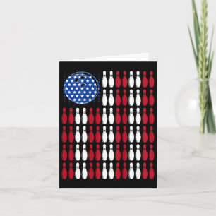 Cartão Legal Boliche Bowler Men Women Team American Flag