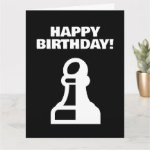 Legal carta feliz de aniversário com peça de xadre