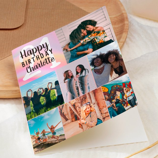 Cartão Legal coleção de fotos de mármore pastel 21 anos (Criador carregado)