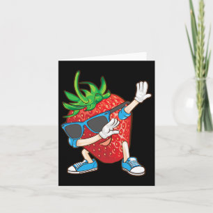 Cartão Legal Dabbing Strawberry Engraçado Dancer Sweet Fr