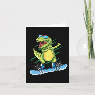 Cartão Legal Dinossauro Snowboard Dabbing T Rex Sn