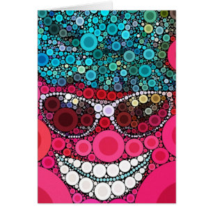 Cartão Legal e engraçado rosto óculos escuros que cor de