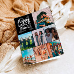 Cartão Legal e moderno sistema de colagem de fotos pretas<br><div class="desc">Legal fotos modernas,  pretas e brancas colage grid 21 anos,  adicione 8 da foto favorita de seus amigos com uma tipografia moderna e legal de fontes elegantes. Adicione o dentro de mensagem.</div>