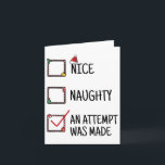 Cartão Legal Levado Uma Tentativa Foi Feita Engraçado Cri<br><div class="desc">Legal Levado Uma Tentativa Foi Feita Engraçado Crianças Homens Mulheres Natal</div>