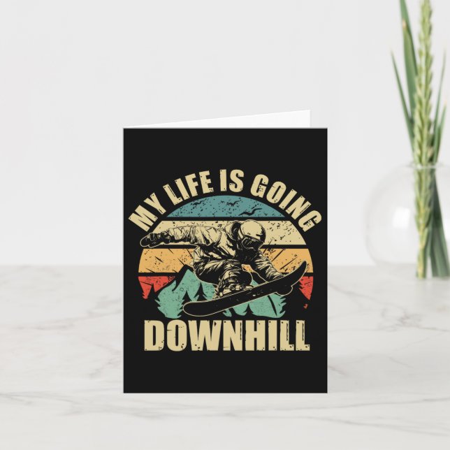 Cartão Legal Snowboard Minha Vida Vai Descida (Frente)