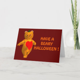 Cartão Legal Urso de Halloween