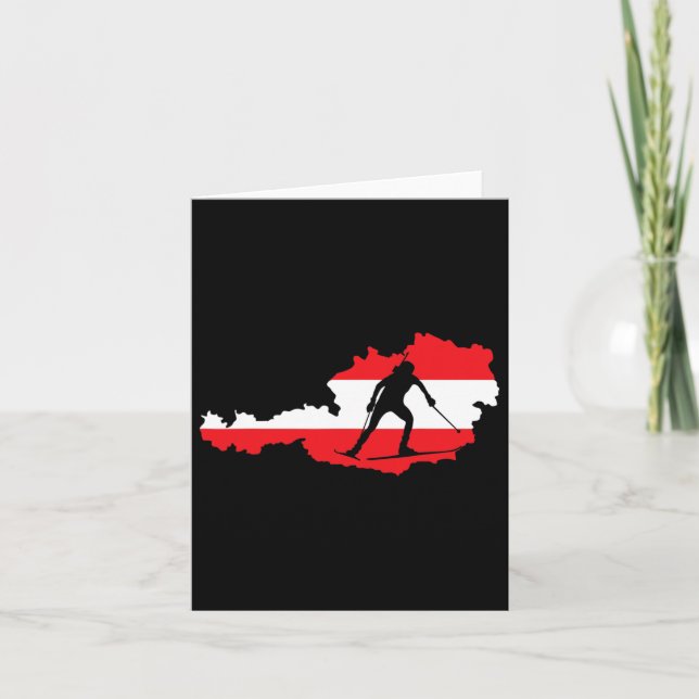 Cartão Legal Ventiladores de Biatlo Áustria esquiando (Frente)