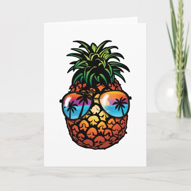 Cartão Legal Viagem Tropical Hawaii Beach Lover Pineapple (Frente)