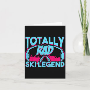 Cartão Legenda de Esqui Totalmente Rad Retro Vintage 80s