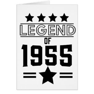 Cartão legenda de vintage de 1955