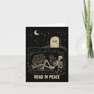 Cartão Leia Em Paz Skeleton Lendo Livros Engraçado Hallow