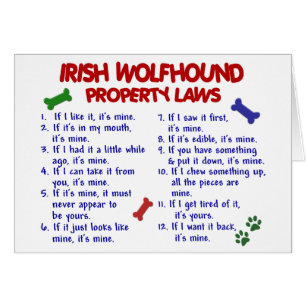 Cartão Leis 2 da propriedade do WOLFHOUND IRLANDÊS