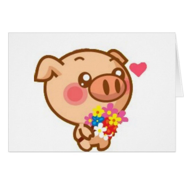 Cartão Leitão no amor (Frente Horizontal)