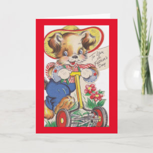 Cartão Leito de Remor de Cachorro Vintage