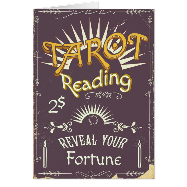 Cartão Leitor de Tarot impressão vintage (Frente)