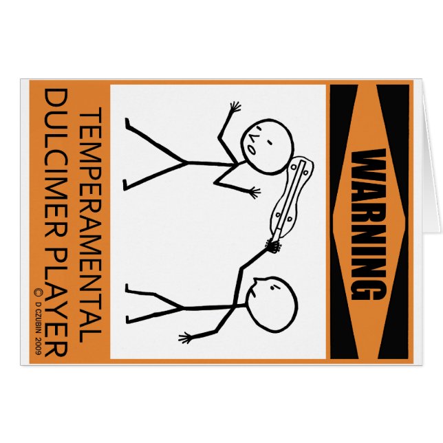 Cartão Leitor Dulcimer Temperado de Aviso (Frente Horizontal)