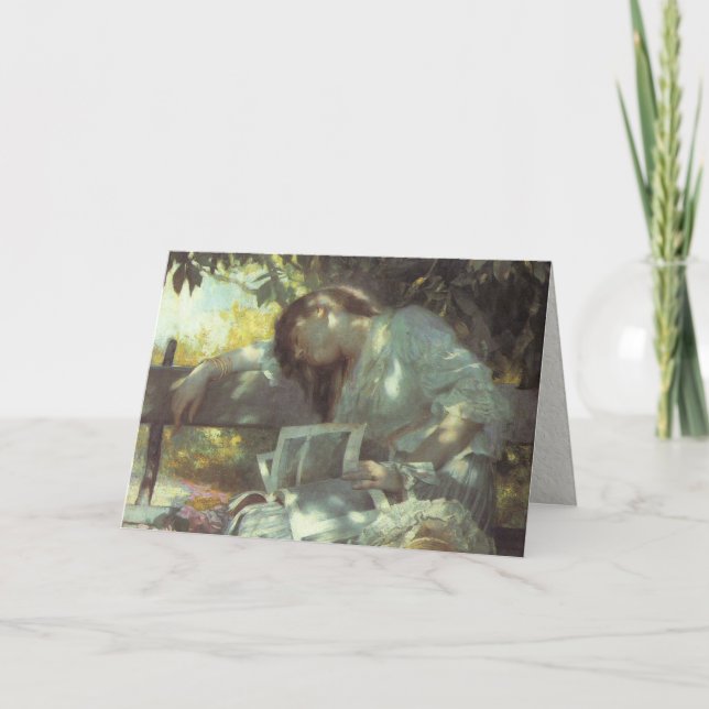 Cartão Leitura da mulher do vintage (Frente)