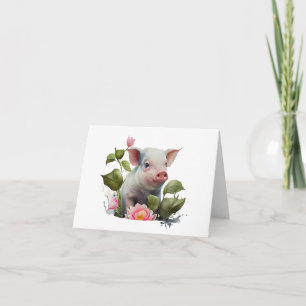 Cartão Leitura de Aquarela com VAZIO de Flores