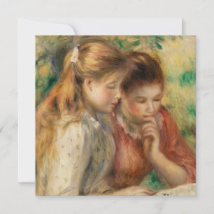 Cartão Leitura de duas garotas - Impressionista Renoir