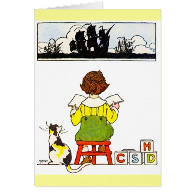 Cartão Leitura de menino (Frente)