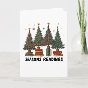 Cartão Leituras de Temporadas Árvores de Natal Decoradas