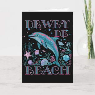 Cartão Lembrança Colorida da Praia de Dewey Beach Amante