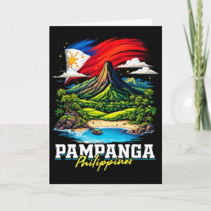 Cartão Lembrança da Bandeira Filipina Pampanga Filipinas