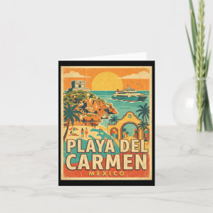 Cartão Lembrança de Viagem Antiga Playa Del Carmen México