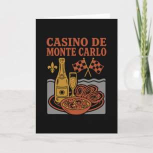 Cartão Lembrança do Cassino De Monte Carlo Mônaco Comida
