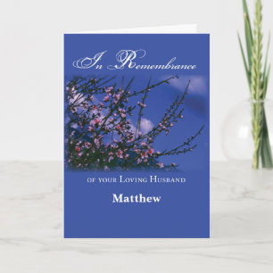 Cartão Lembrança do Marido sobre o Aniversário da Morte