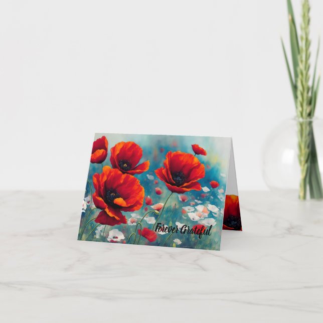 Cartão Lembrança Poppy - Grateful para sempre (Frente)