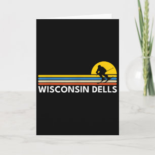 Cartão Lembranças Vintage Retro Wisconsin Dells Esquiando