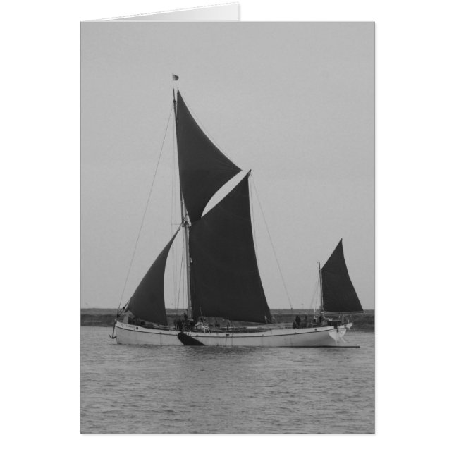 Cartão Lembrete de Barcaça de Vela (Frente)