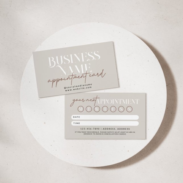 Cartão Lembrete de Compromisso do Modern Boho (Neutral Boho Appointment Card Reminder)