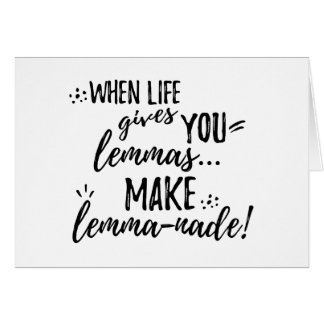 Cartão Lemmas (Lemonada) Matemática Linguística Humor