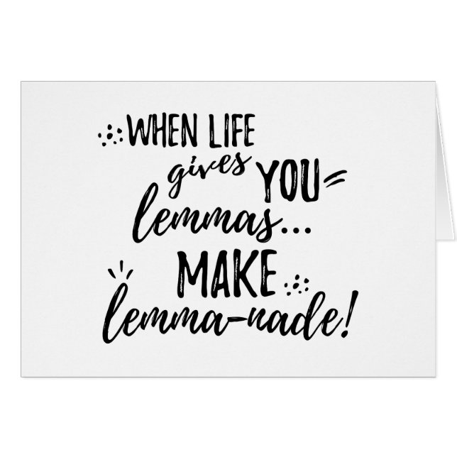 Cartão Lemmas (Lemonada) Matemática Linguística Humor (Frente Horizontal)