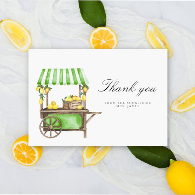 Cartão Lemon Citrus - bridal shower thank you card (Criador carregado)