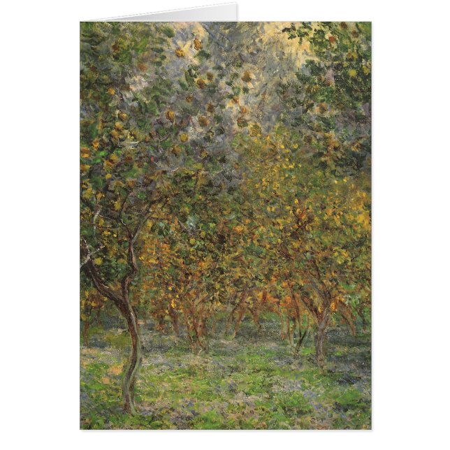 Cartão Lemon Grove em Bordighera por Claude Monet (Frente)