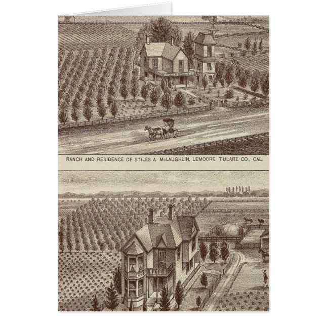 Cartão Lemoore, fazendas de Armona (Frente)