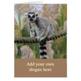 Cartão Lemur na foto da corda para personalizar-se
