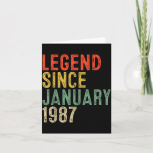 Cartão Lenda Desde Janeiro de 1987 &#; º Aniversário &#;