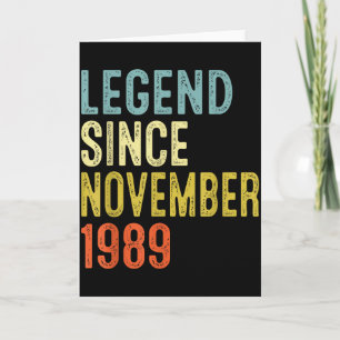 Cartão Lenda Desde Novembro 1989 36º Aniversário 36 Ano O