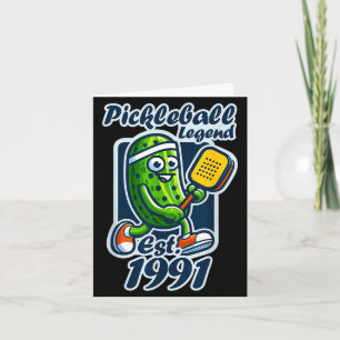 Cartão Lenda do Pickleball estabelecida em 1991 retro 35º