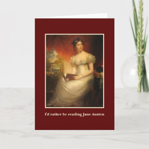 Cartão Lendo Jane Austen
