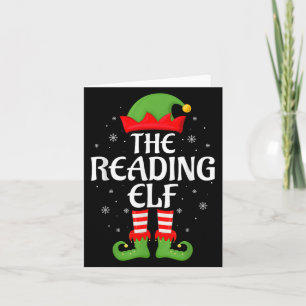 Cartão Lendo Natal Da Família Elf Xmas Correspondente Ao 