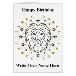 Cartão Leo Astrology Birthday Card 23 de julho a 22 de ag