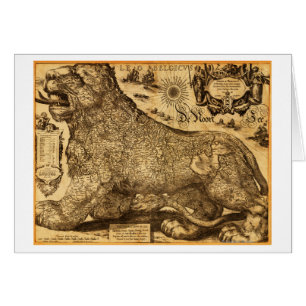 Cartão Leo Belgicus dos Países Baixos e da Bélgica