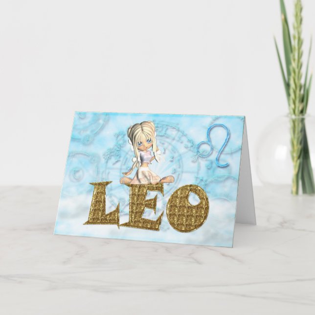 Cartão Leo Birthday Card bonitinho (Frente)